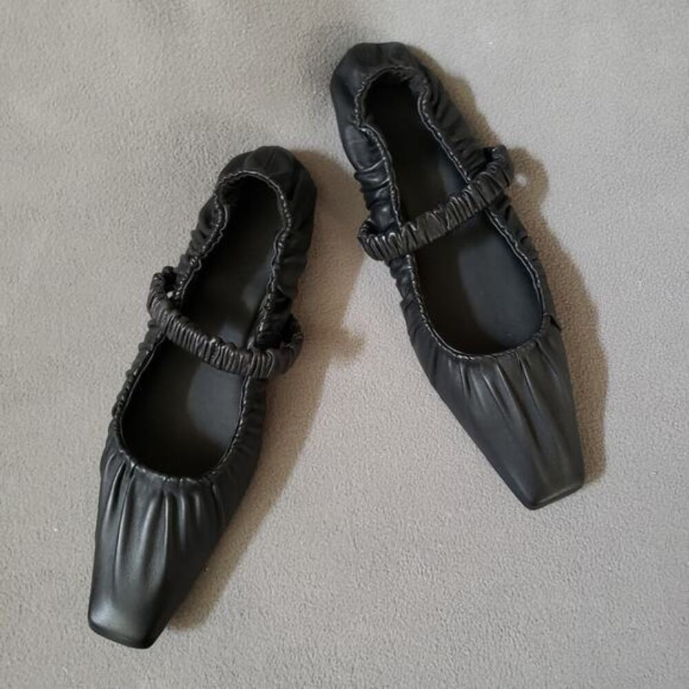 Studio Amelia Zadie Ballet Flats Black Sz 40/10 SAML-WZ8 Capsule Wardrobe Shoes